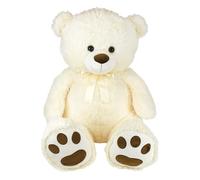 Ours Creme en Peluche avec Noeud +/- 100 cm - PLANET PLUCH - Grand ours creme de 1 metre, irrésistiblement doux.