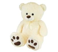 Ours Creme En Peluche Avec Noeud +/- 100 Cm - Planet Pluch - Grand Ours Creme De 1 Metre, Irrésistiblement Doux.