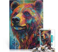 Ours dans l'art coloré Puzzles pour Adolescents de 1000 pièces Apprentissage éducatif Renforcer l'amour Entre Les Couples 38x26cm