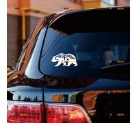 Ours de Californie étoile autocollant vinyle État Cali - lot de 2 blanc, 15,2 cm - pour voiture bateau ordinateur portable tasse sans fond découpé