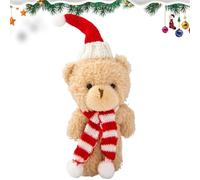 Ours de Noël - Porte-clés avec Pendentif en Peluche 7 x 7 x 16 cm, Mini avec vêtements Cadeaux pour Sac, Voiture ou décoration de Four, Cadeau de fête et Ornement