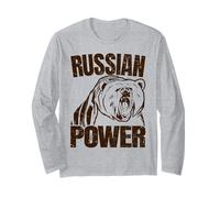 Ours de Puissance Russe Saying Russia Gym Bodybuilding Manche Longue