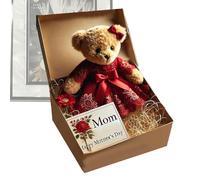 Ours de soutien émotionnel, fête des mères heureuse en peluche | Peluche remplie de fête des mères | Boîte de cartes de vœux attentionnée Box Memorial Support émotionnel pour les femmes