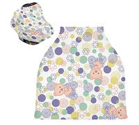 Ours De Vélo Drôle Housse de Canopée pour Poussette,Siège de Voiture pour Bébé Dais Siège Auto Couverture D'Allaitement Pare-Soleil Respirant Extensible pour Bébé