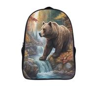 ours des forêts sac à dos campus 2 compartiment élégant cartable fille primaire pour élève d'école faune imprimé 3d sac à dos-16,garçons et filles pour l'école les voyages les affaires