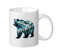 Ours Double Exposition Animal Sauvage Mug À Café Modernes Tasses À Thé Céramique Tasse Pour Travail Cappuccino L'École 330Ml