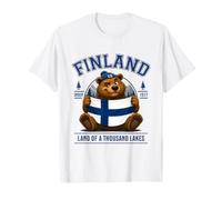 Ours Drapeau Finlandais Vacances Souvenir Nordique Finlande T-Shirt