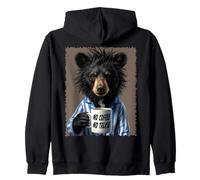 Ours drôle Portant Un Pyjama Amoureux du café Sarcasme Humour Art Sweat à Capuche