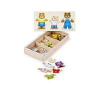 Ours en bois habiller la famille puzzle 45 pièces