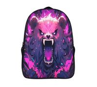 ours en colère sac à dos imperméable élégant scolaire sacs d'école 2 compartiment animaux sauvages sacs dos imprimé 3d-16,fille garçons pour l'école les voyages les affaires