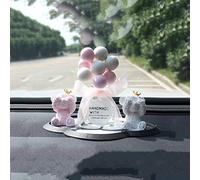 Ours en gypse Ornement de console de voiture Décoration de ballon en cristal Décoration de voiture Parfum Intérieur Cristal Filles Femmes (Nom de couleur : B) (A)