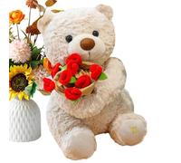 Ours en peluche - 38 cm - Peluche douce - Jouet de collection d'un câlin - Lapin en peluche et coton PP - Décoration confortable pour chambre à coucher, canapé, canapé, siège de voiture