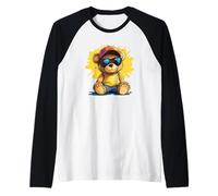 Ours en peluche amusant avec bonnet pour un look ludique Manche Raglan