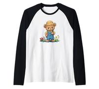 Ours en peluche amusant avec fleurs pour un look cool Manche Raglan