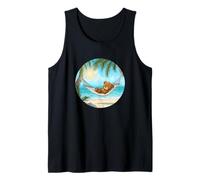 Ours en Peluche Amusant sur la Plage dans Un hamac pour Les Fans de Vacances Débardeur