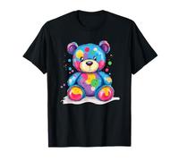 Ours en Peluche Arc-en-Ciel à Pois Pastel pour Enfants T-Shirt