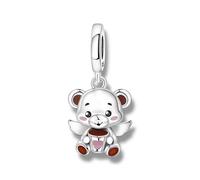 Ours en peluche avec ailes - Enfance, plaisir, souvenirs, bonheur - Charm en argent sterling 925 pour bracelet à breloques, accessoire, cadeau