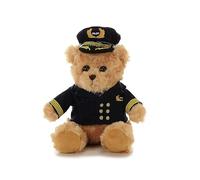 Ours en peluche avec uniforme de pilote - 22 cm