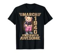 Ours en Peluche « Being Awesome » en Mars 1940 pour 86e Anniversaire 86 Ans T-Shirt