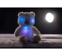 Ours en peluche blanc de 40 cm fonctionnant sur piles avec son et lumière