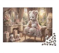 Ours en Peluche blancPuzzle Premium 1000 Pièces en Carton Épais Dressing Vintage pour Grands-Parents Entraînement Cognitif Activité Intérieure 38x26cm/1000pcs