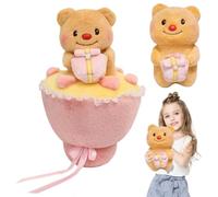 Ours en peluche, bouquet, 40 cm, avec bouquet de fleurs, pour décoration de chambre, cadeau pour maman, fille, anniversaire, Saint-Valentin