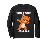 Ours en Peluche Cool avec Inscription « Lets Rock » avec Lunettes de Soleil Manche Longue