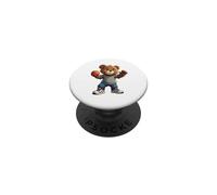 Ours en Peluche Cool Jouant au Basket-Ball Streetwear PopSockets PopGrip Adhésif