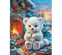 Ours en peluche dans la pièce douillette 500 Pieces Casse-tête Amateur D'Art En Carton Haute Qualité Conte de fées d'accompagnement magique Très Difficile Niveau Expert Décoration Murale Cadeau Noël Q