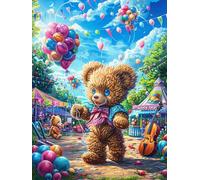 Ours en peluche dans un carnaval magique 500 Pieces Casse-tête Expert Confirmé En Carton Anti-Déchirure Faune sauvage et animaux de compagnie Très Difficile Motif Complexe Décoration Murale Cadeau Ann