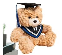 Ours en peluche de diplôme - Poupée d'animaux câlines | Décoration en peluche rembourrée avec chapeau | Pour collège lycée collège garçons filles amis célébration diplômés diplômés cadeaux de remise