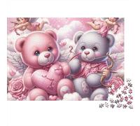 Ours en Peluche de la Saint-Valentin Bears Puzzle 1000 pièces - Activité DIY Artistique, Défi Cérébral, Poster Inclus Et Emballage Cadeau Premium, 38x26cm/1000pcs