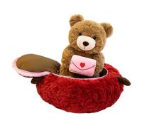 Ours en peluche de Saint-Valentin, jouet mignon avec boîte en forme de cœur, animal en peluche amusant pour elle, accessoire cadeau romantique pour femmes, filles, épouse, adolescente, maman, demande