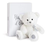 Histoire d'Ours - Peluche Ours - Blanc & Pailleté Argenté - 24 cm - Collection Charms - Peluche Toute Douce & Toute Ronde - Avec Boite Cadeau pour Enfant dès 2 ans - Idée Cadeau Naissance - HO2805