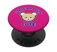 Ours en Peluche drôle Bleu Beige Dessin animé insupportable Mignon PopSockets PopGrip Adhésif