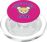 Ours en Peluche drôle Bleu Beige Dessin animé insupportable Mignon PopSockets PopGrip pour MagSafe