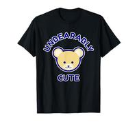 Ours en Peluche drôle Bleu Beige Dessin animé insupportable Mignon T-Shirt