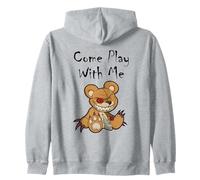 Ours en Peluche Effrayant avec Inscription « Come Play with Me » Sweat à Capuche
