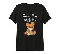Ours en Peluche Effrayant avec Inscription « Come Play with Me » T-Shirt Haut de Gamme