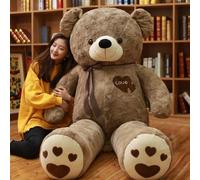 Ours En Peluche En Ruban, Poupée, Ours Endormi, Gros Ours En Peluche, 1,8 Mètre Pour Petite Amie, Gros Ours Ours Rose Brun Clair À Double C?Ur - Dans Les 1,3 M 3 Kg