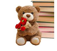 Ours en peluche - Gardez le doux à tirer avec des fleurs, tendre ours en peluche | Expression d'amour parfaite pour petite amie, fille, femme, enfant, mariage, anniversaire, Noël, Saint Va