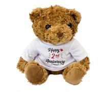Ours en peluche Happy 2nd Anniversary - Ours en peluche douce et câline marron