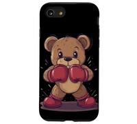 Ours en peluche heureux avec gants de boxe Coque pour iPhone SE (2020) / 7 / 8