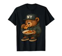 Ours en peluche hip-hop mangeant une pizza style new-yorkais adolescent homme T-Shirt