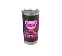 Ours en peluche I need a Hug from a Baddie Rose Gobelet isotherme en acier inoxydable double paroi