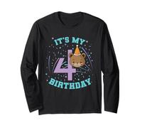 Ours en Peluche « It's My 4th Birthday » pour Fille Manche Longue