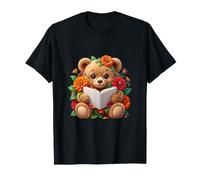 Ours en Peluche lisant Parmi des Fleurs colorées T-Shirt