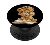 Ours en Peluche Livre Ouvert Lecture Amoureux Graphique Cub Portrait PopSockets PopGrip Adhésif