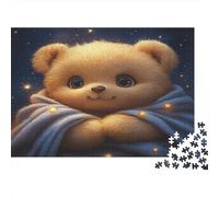 Ours en Peluche Mignon Style Nuit Étoilée 1000 Pièces Cadeau Amusant Un Ours en Peluche avec Une Couverture pour Adultes et Enfants Activité pour Cadeau Maison 52x38cm/1000pcs