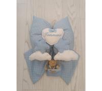 Ours en peluche nuage avec ruban bleu de naissance